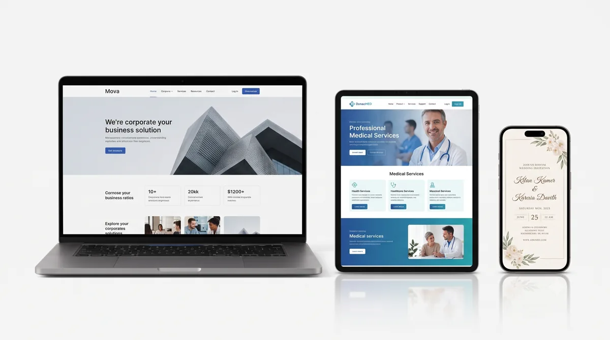 Masaüstü, tablet ve mobilde düzgün çalışan responsive web arayüzleri.